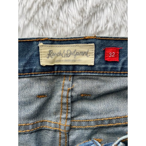 RANCH & DVLPMNT Men’s Distressed Jeans Stacked Zippered Size 32 - Picture 5 of 7